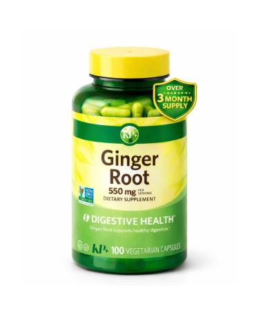 Ginger Root 550 mg Dietary Supplement Ginger Root Capsules 100 Count