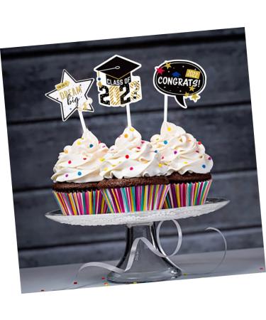 Abaodam 24pcs 2022 Cake Inserts Congrats Graduation Cake Pick Grad Party Supplies Graduation Cupcake Stick Cupcake Dessert Toppers Graduation Dessert Toppers Doctoral Hat Paper Fruit Props - Buy Online on GoSupps.com