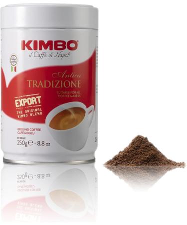 Kimbo Antica Tradizione Ground Coffee | Medium Roast Intensity 9/13 | Roasted Blended and Made in Italy | Perfect for Espresso & Moka Pot | 250g / 8.8oz (Pack of 20) - Buy Online on GoSupps.com