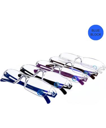 DOOViC 5 Pack Rimless Reading Glasses - Blue Light Blocking Anti Eyestrain 2.50 Magnification Available in 5 Colors - Buy Online on GoSupps.com