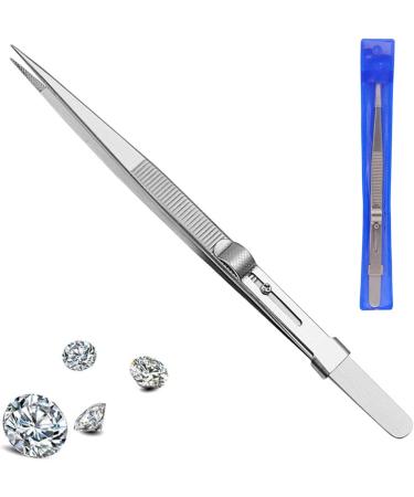 Stainless Steel Precision Tweezers 6.4 Inch Anti Static Tweezers Straight/Curved Tweezers with Sliding Lock Design Stainless Steel Tweezers for Electronics Laboratory Work and Jewelry Making - Buy Online on GoSupps.com