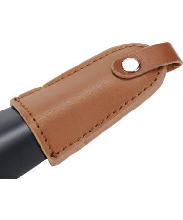 Stainless Steel Shoehorn with Brown Leather Handle - Lightweight and Portable Shoe Helper Stick for Men, Women, and Children - 17cm/6.69 inch - Buy Online on GoSupps.com