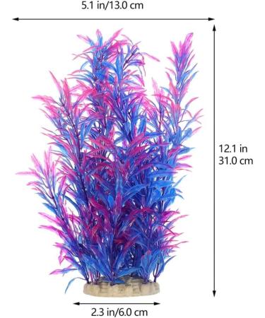 Ipetboom Terrarium Tank Plants 2pcs Aquarium Landscaping Plastic Plants Fish Tank Landscape Ornaments Fake Aquarium Plant Root Dark Blue - Buy Online on GoSupps.com