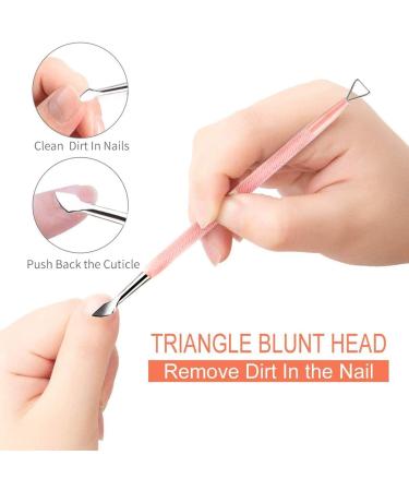 HaimiLiya Dual-End Cuticle Pusher & Gel Nail Remover Tool - 410 Stainless Steel, Pink - Nail Cleaner & Polish Remover Tool - Buy Online on GoSupps.com