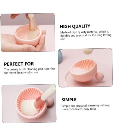 Beaupretty Make Silicone Scrub Pad Make Brush Cleaning Kit cosmetic brush cleaner bowl Cosmetic Brush Cleaning Mat Brush Cleaner Mat silicone make applicator bracket Silica gel make Brush 7x6.5cm Pink - Buy Online on GoSupps.com