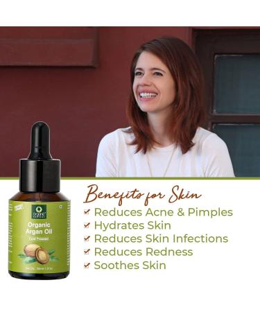 Cold Pressed Pure Argan Oil - Moroccan Face Hair & Skin Serum | Anti-Aging Unrefined Sulphate & Paraben Free - 30ml - Buy Online on GoSupps.com