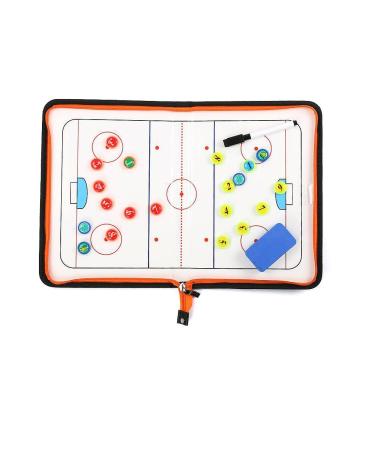 Wrzbest Ice Hockey Coaching Board Strategy Tactics Clipboard Coach's Game Match Training Plan Accesories - Zipper Closure with Player Markers