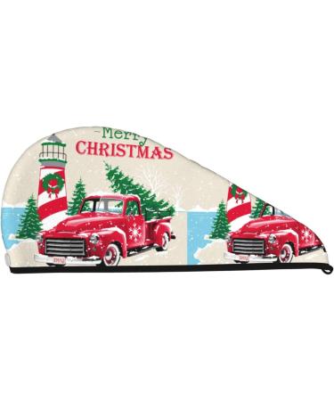 Merry Christmas Microfiber Hair Towel | Soft Super Absorbent Coral Velvet Wrap for Long & Curly Hair | Quick Dry Cap for Women - Buy Online on GoSupps.com