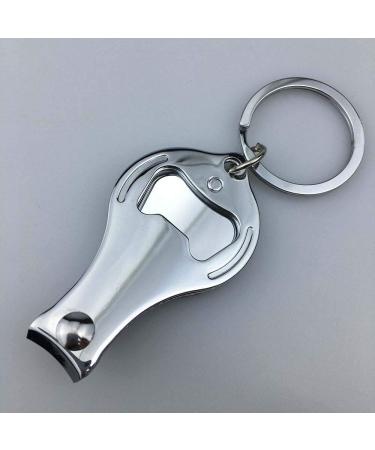 PSGS 3 in 1 Nail Clipper Stainless Steel Bottle Opener Beer Pliers Mini Mirror Nail Scissors Cutter Tools Keyring Fashion Pendant