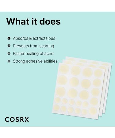 COSRX Acne Pimple Patch: Absorbing Hydrocolloid Spot Stickers - 72 Count (Pack of 3) for Blemishes and Zits, Face and Body - Cruelty-Free, No Toxic Ingredients - Buy Online on GoSupps.com