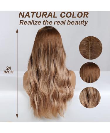 Buy Esmee 24-Inch Long Curly Brown Synthetic Hair Wig for Women - Heat Resistant Middle Part Wig - Buy Online on GoSupps.com