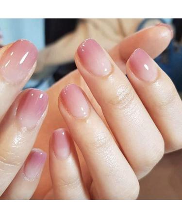 Brishow Artificial Nails Short Nails to Stick on French Pink Press on Nails 24 Pieces for Women and Girls - Buy Online on GoSupps.com