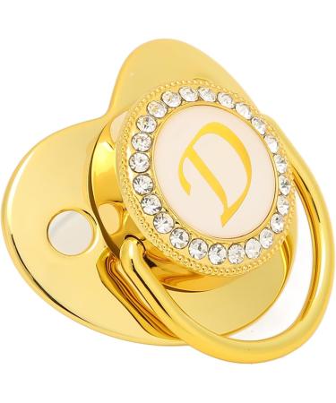Personalized Golden Baby Pacifier | Safe Curved Design 26 Letters Healthy Bling & Clips for 6-18 Months - Buy Online on GoSupps.com