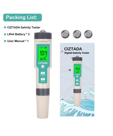 Digital Salinity Tester for Salt Water - Aquarium Salinity Meter | IP67 Waterproof | 0-200 PPT Large Range Multi-Parameter Tester for Seawater, Fish Tank, Hydroponics - Buy Online on GoSupps.com