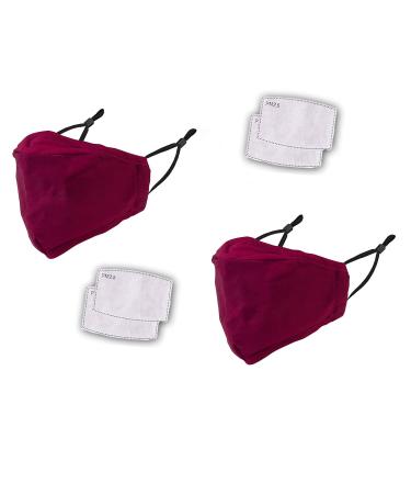 WedDecor Washable Reusable Cloth For Sewing Knitting Without Filter Red - 2 Pieces
