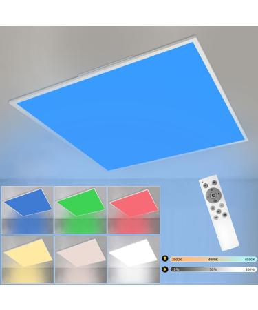 Glitter led led ceiling lamp RGB color change - ceiling mape dimmable 24W white with remote control angular ceiling lighting 45cm for living room bedroom kitchen children's room white corner -45cm