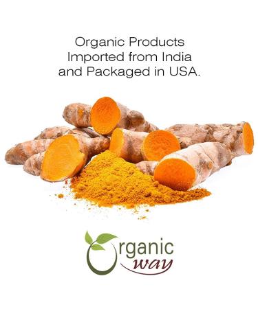 Organic Way Premium Turmeric Root Cut & Sifted 1lb - Immunity Booster Herbal Tea | USDA Certified from India | Non-GMO & Gluten-Free - Buy Online on GoSupps.com