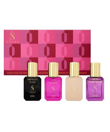 Nisaraa Long Lasting Women Perfume Gift Set 4x15ml for Christmas & New Year with | Midnight Tease | Girl Power | Vanilla Rush | Miss Gorgeous | Ideal gift for Women - Buy Online on GoSupps.com