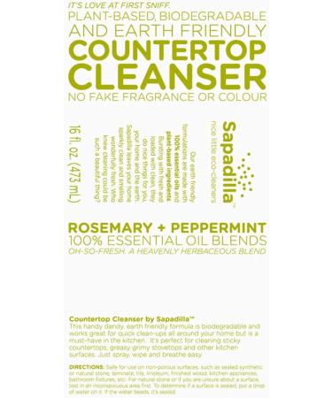 Sapadilla Rosemary + Peppermint Variety Pack - 16 oz Hand Soap, Dish Soap, Countertop Cleanser - Buy Online on GoSupps.com