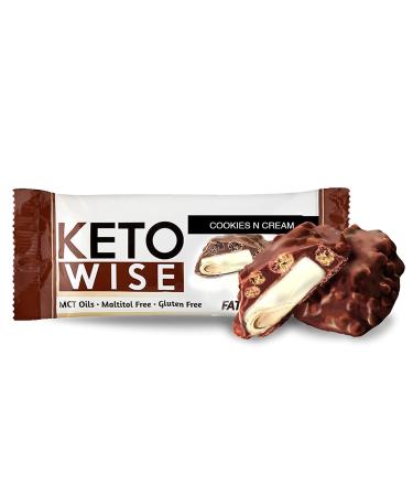 Keto Wise Fat Bombs with MCT Oil, Low Fat & Carb Chocolate Snack - Cookies N Cream (16-Pack) - Buy Online on GoSupps.com