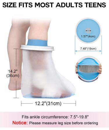 Watertight Adult Shower Foot Cast Cover - Non-Slip Bottom, Reusable Protector for Surgery Bandage, Wound Dressing - DNEOUXI - Buy Online on GoSupps.com