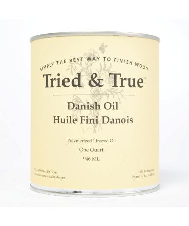 Tried & True Danish Oil  Quart  All Natural, All Purpose Finish for Wood, Metal, Food Safe, Solvent Free, VOC Free, Non Toxic Wood Finish, Polymerized Linseed Oil, Stand Oil Other Quart