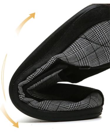 Yytcsjz Adjustable Men's Diabetic Slippers | Extra Wide Comfort Shoes for Edema Arthritis & Fasciitis - Size 11.5 Black - Buy Online on GoSupps.com