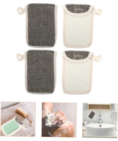 Baluue 4pcs Black Linen Soap Bag Bar Soap Bag Shower Foaming Bag Portable Soap Pouch Bar Soap Pouch Flax - Buy Online on GoSupps.com