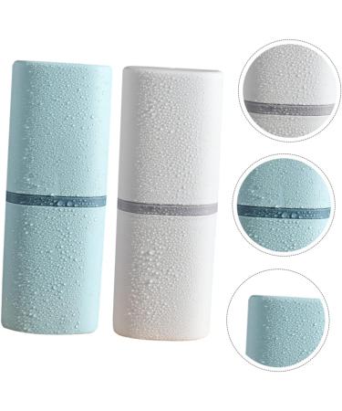 Frcolor 2-Piece Toothbrush Container Set - Blue Storage Case & Washbeaker - Perfect Toothbrush Cup for Travel & Home | 19.8x7.2cm - Buy Online on GoSupps.com