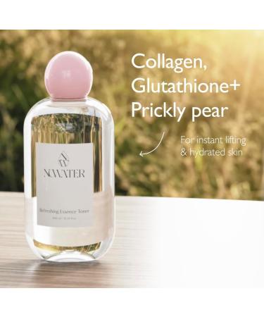 NOWATER Refreshing Essence Toner | Hydrating Facial Toner for Glass Skin | Hydrolyzed Collagen Niacinamide Glutathione | Korean Skincare (10.14 fl. oz) - Shop Internationally - Buy Online on GoSupps.com