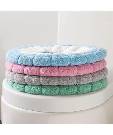 TimeCity 4PCS Warm Toilet Seat Covers Pads | Thicker Winter Bathroom Cushioned Comfort | Stretchable Elongated Washable Seat Pads - Cloud-color - Buy Online on GoSupps.com