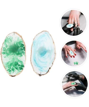 STOBAZA Lot de 2 Palettes Annulaires pour Nail Art Taille Unique Palettes de Manucure en Plastique M lange Vernis Ongles Usage Professionnel et Personnel Couleurs Bleu et Vert  - Buy Online on GoSupps.com