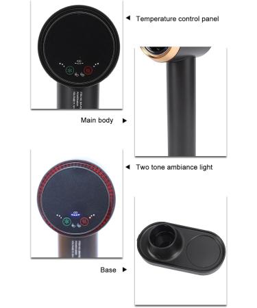 Cordless Hair Dryer Rechargeable Negative Ion Dryer Overheat Protection ABS Shell 6 Levels Intelligent Control Constant Temperature for Home (US Plug 100-240V) - Buy Online on GoSupps.com