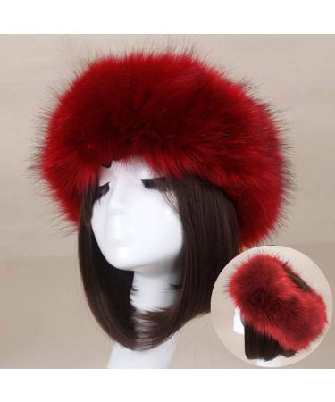 Women's Black Synthetic Fur Headband - Warm & Adjustable Fashion Ear Protector for Outdoor Sports Hiking & Skiing - Buy Online on GoSupps.com