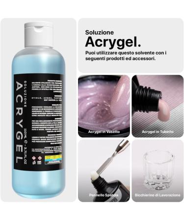 Benail Benail | Acrygel solution for nails Polygel Reconstruction of varnish Nail gel Acrygel 125 ml. - Hema Free and Tpo Free Made Italy - Buy Online on GoSupps.com
