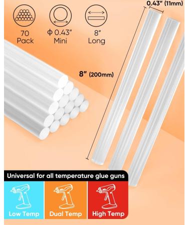 SHALL 0.43 x 8 Hot Glue Sticks 70-Pack - All-Temp Clear Hot Melt Glue for DIY Art and Craft Projects - Buy Online on GoSupps.com