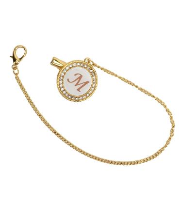 Personalized Bling Golden Baby Pacifier - Rhinestone Silicone Pacifier with Clips | Curved Design & Unique 'M' Letter Talent Artifact - Buy Online on GoSupps.com
