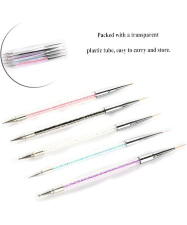 Pack of 5 Nail Dotting Tools Set Crystal Rhinestones Manicure Painting Pen Nail Art Kit 5 Colors - Buy Online on GoSupps.com