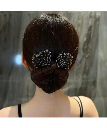 FRCOLOR Black Swan Clip Hair Bun Maker - Bridal Styling Tool for Teens, Fabric Glitter Bun Maker for Deft and Elegant Updos - Buy Online on GoSupps.com