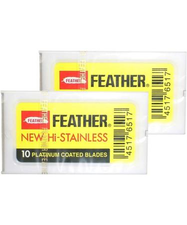 Feather HI-Stainless FH-10-2X Blades - 10-Pack for Superior Shaving | International Shipping Available - Buy Online on GoSupps.com