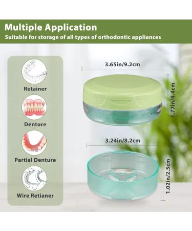 Didatool Leak-Proof Denture Storage Case - Portable & Mirror - Ideal for Travel & Daily Use (Green) - Buy Online on GoSupps.com