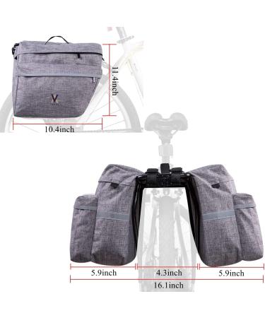 Vuudh 30L Bike Pannier Bag - Water-Resistant Rear Seat Saddle Bags, Grey M - Buy Online on GoSupps.com