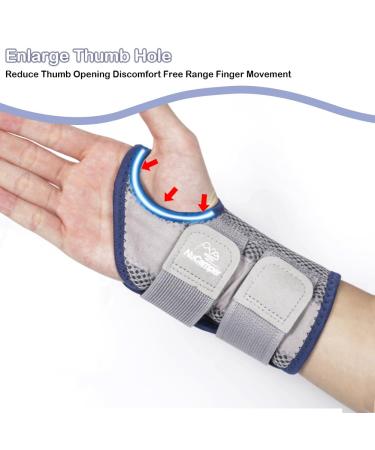 Nucamper Breathable Wristwear Band - Adjustable Support for Arthritis Tendinitis & Sprains | Gray-Marine L/XL (2 Pcs) for Men & Women - International Shipping Available - Buy Online on GoSupps.com