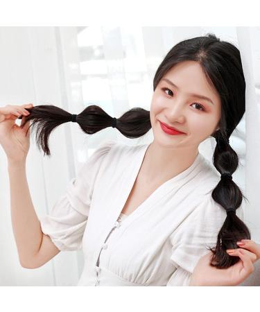 Elastic Hair Bands 2mm (50 Pieces) - No Metal Ponytail Holders for Women, Men, Kids - Black - Buy Online on GoSupps.com