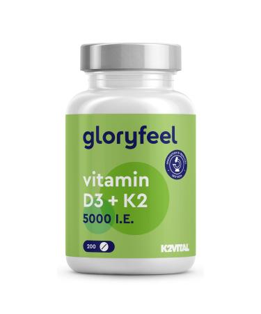 Vitamin D3 + K2 high -dose - 200 tablets - 5 000 IE - K2Vital from Kappa Premium Qual
