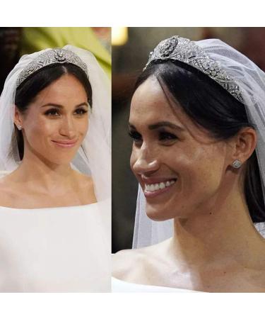 CZ Cubic Zirconia Tiaras for Women - Perfect for Prom, Quinceanera, Birthdays - Meghan Markle Wedding Hair Accessories - Silver - Buy Online on GoSupps.com