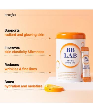 BB LAB Collagen Glutathione White Low Molecular Korean Stick Supplement Fish Peptides Vitamin C Vitamin E Glutathione Fast abosorption Orange Flavor - Buy Online on GoSupps.com