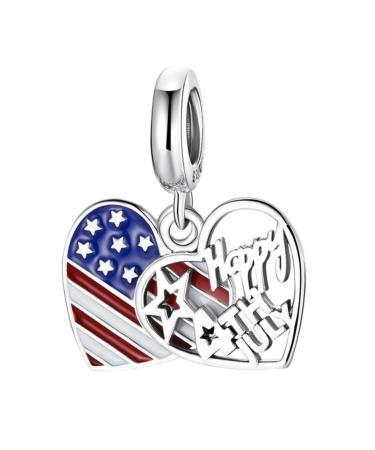 COHEALI 1pc Love Flag Pendant Flags American Flag Fashion Jewelry Bracelet Decor Wrist S925 United States