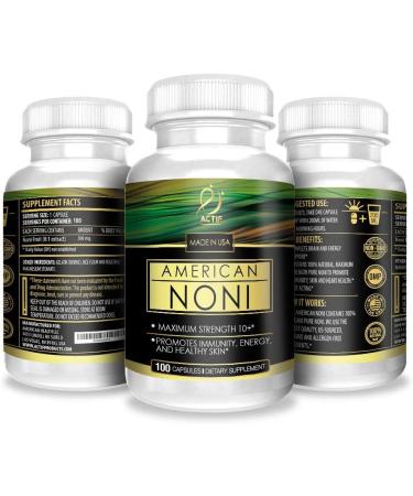 Actif Organic Noni Maximum Strength - 100% Natural Hawaiian Noni Non-GMO Made in USA 100 Count - Buy Online on GoSupps.com