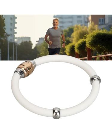 Saluaqui Anti-Static Bracelet - Negative Ion Silicone Energy Balance Bracelet for Outdoor Sports Fitness - White (20 cm) | International Shipping Available - Buy Online on GoSupps.com